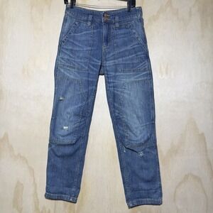 Anthropologie Pilcro High Rise Straight Leg Utility Carpenter Jeans Blue 26